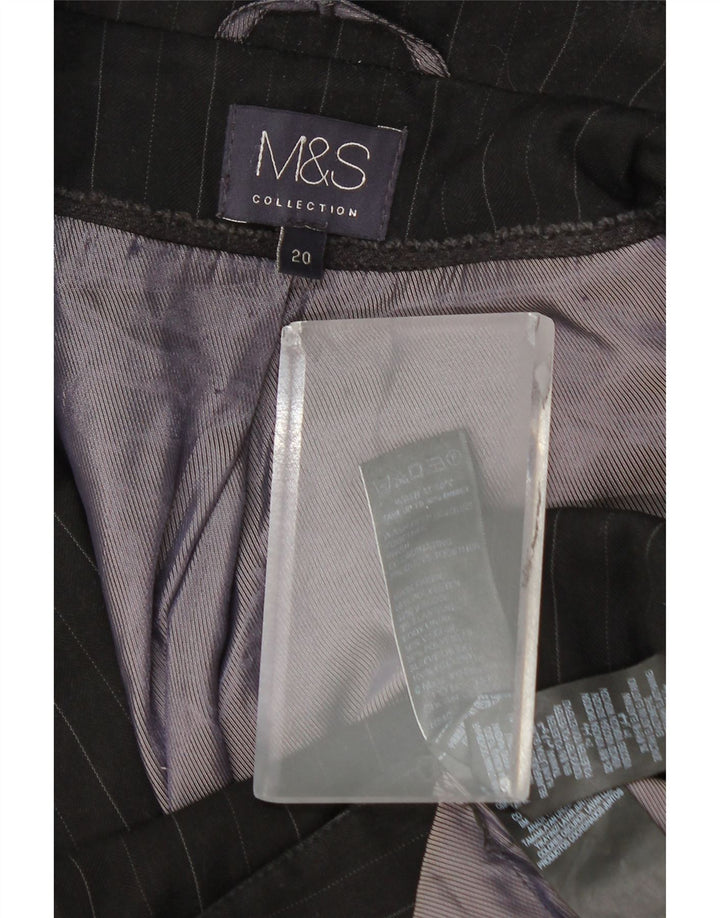 Marks & Spencer Dame 1-knaps blazerjakke UK 20 2XL Grå nålestribe