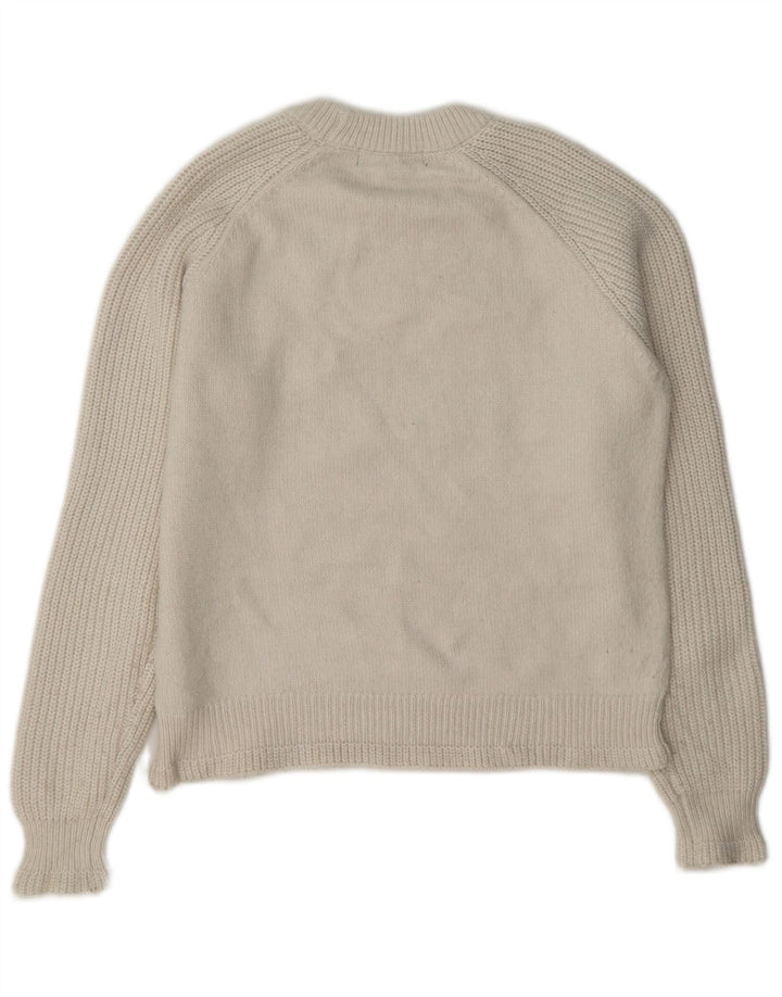 Maglione maglione girocollo oversize da donna Marks & Spencer UK 10 piccolo bianco