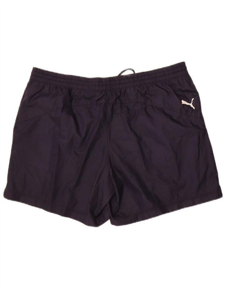 Pantaloncini da bagno grafici da uomo Puma grandi in poliestere color block blu navy