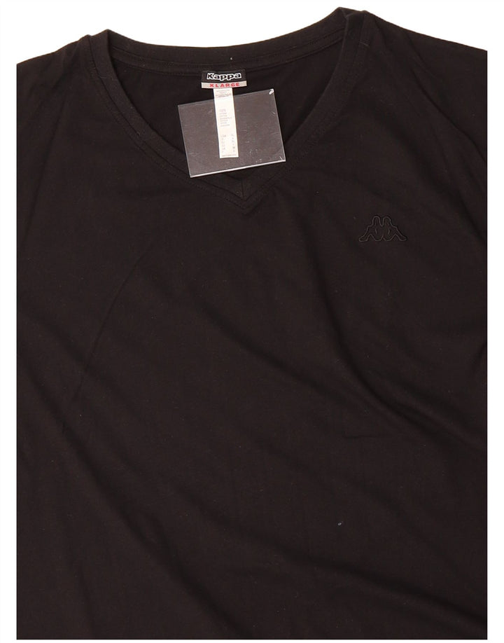 KAPPA Mens T-Shirt Top XL Black Cotton