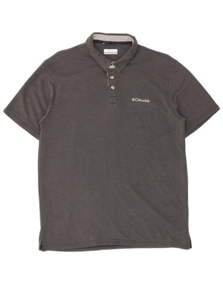 Columbia Mens Polo Shirt Large Grey Modal