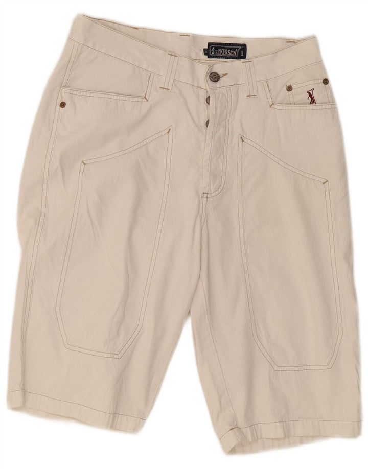 JECKERSON Mens Bermuda Shorts W33 Medium  Off White Cotton