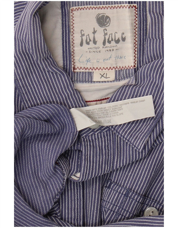 Fat Face Mens Shirt XL Blue Pinstripe Cotton