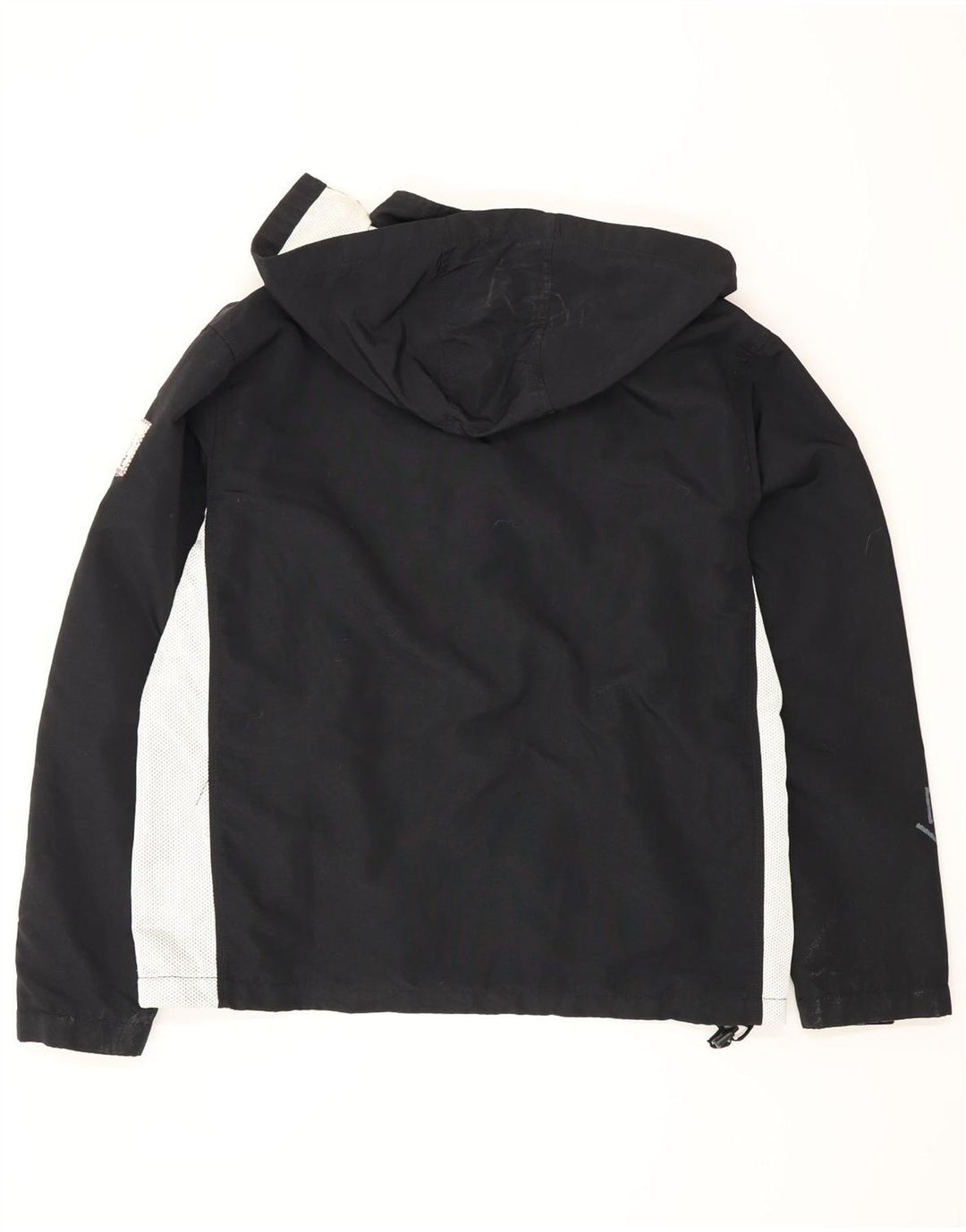 Murphy & Nye Mens Graphic Hooded Rain Jacket UK 36 Small Black Colourblock