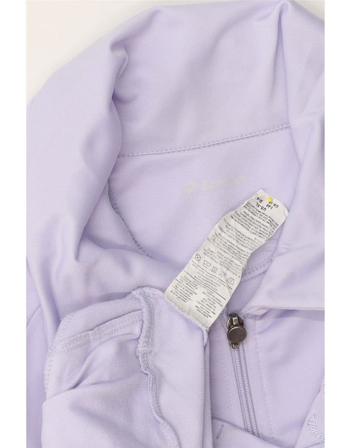 Lotto Womens Graphic Tracksuit Top Jacket UK 18 XL Purple Polyester