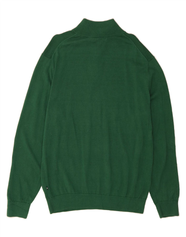 NAUTICA Mens Zip Neck Jumper Sweater XL Green Cotton Vintage Nautica and Second-Hand Nautica from Messina Hembry 