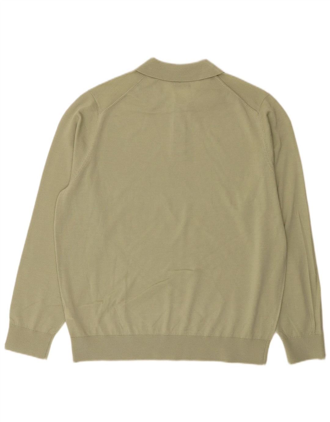 Massimo Dutti Mens Polo Neck Jumper Sweater XL Green Wool