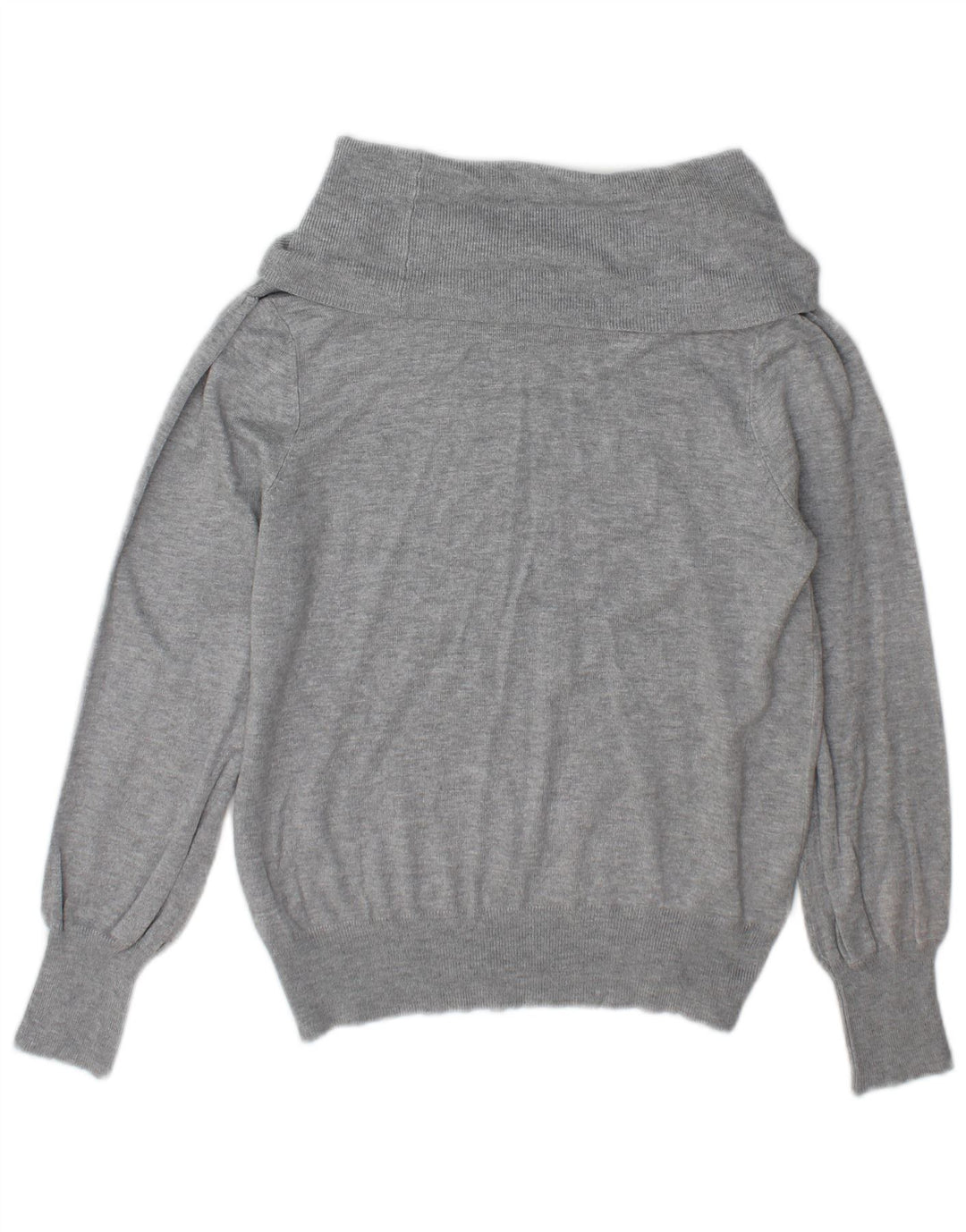 Marks & Spencer Womens Roll Neck Jumper Sweater UK 12 Medium Grey Viscose