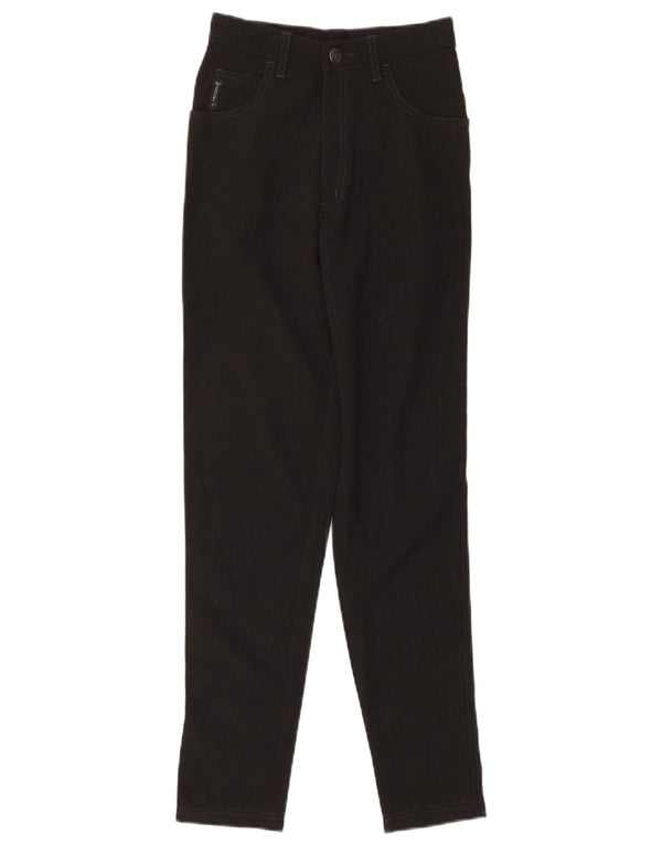 Armani Womens High Waist Slim Casual Trousers W26 L28 Black Polyester