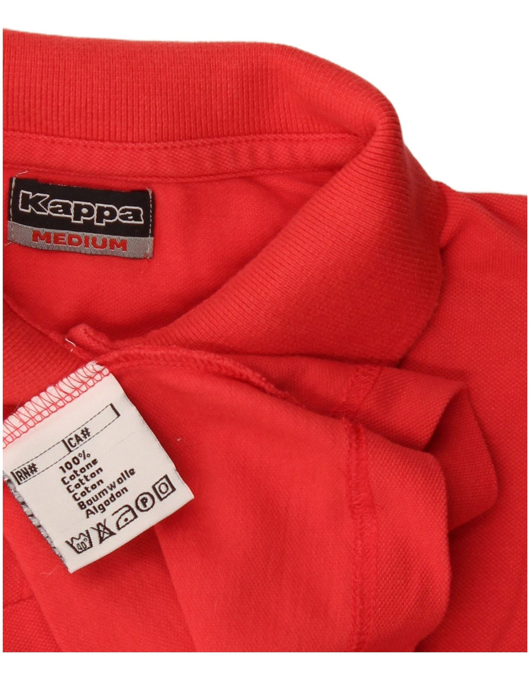 Kappa Dame Polo Shirt UK 14 Medium Rød Bomuld