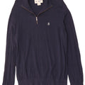 Penguin Pull à col zippé pour homme en coton bleu marine Taille L