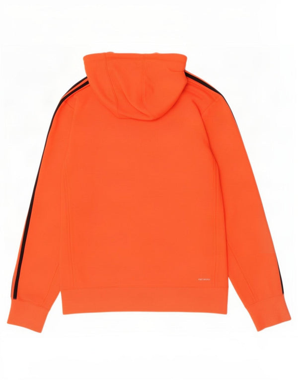 Adidas Mens Zip Hoodie Sweater Medium Orange Polyester