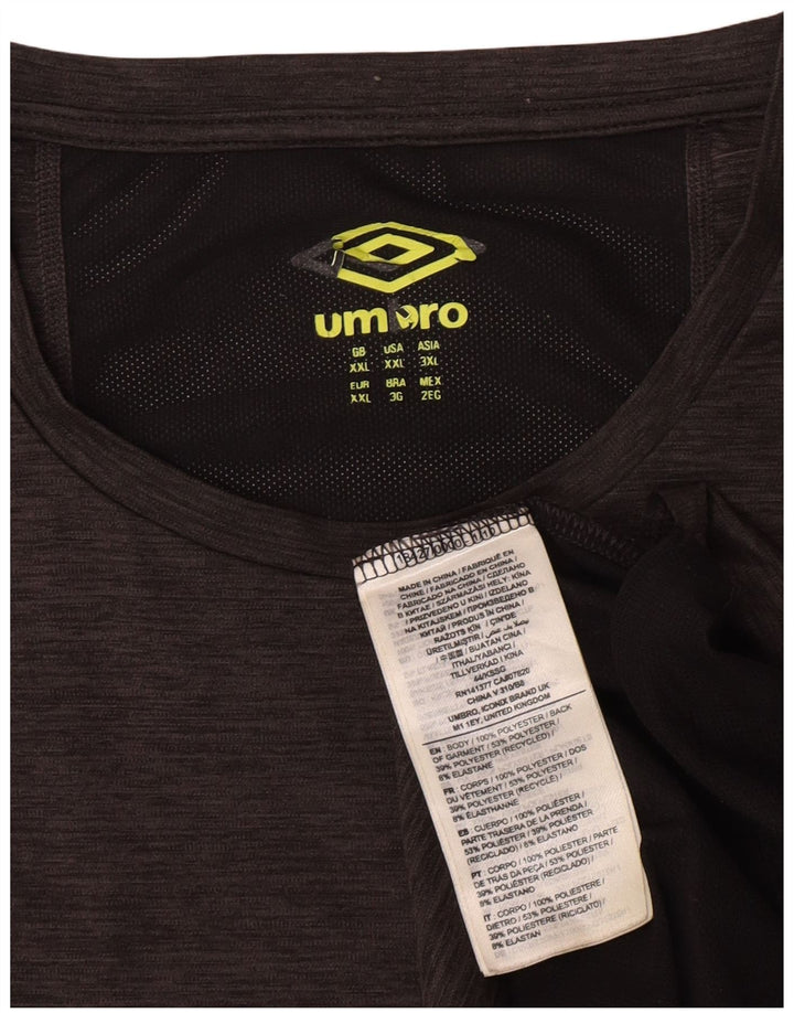 Мужская футболка Umbro Top 2XL серая, полиэстер с цветными блоками