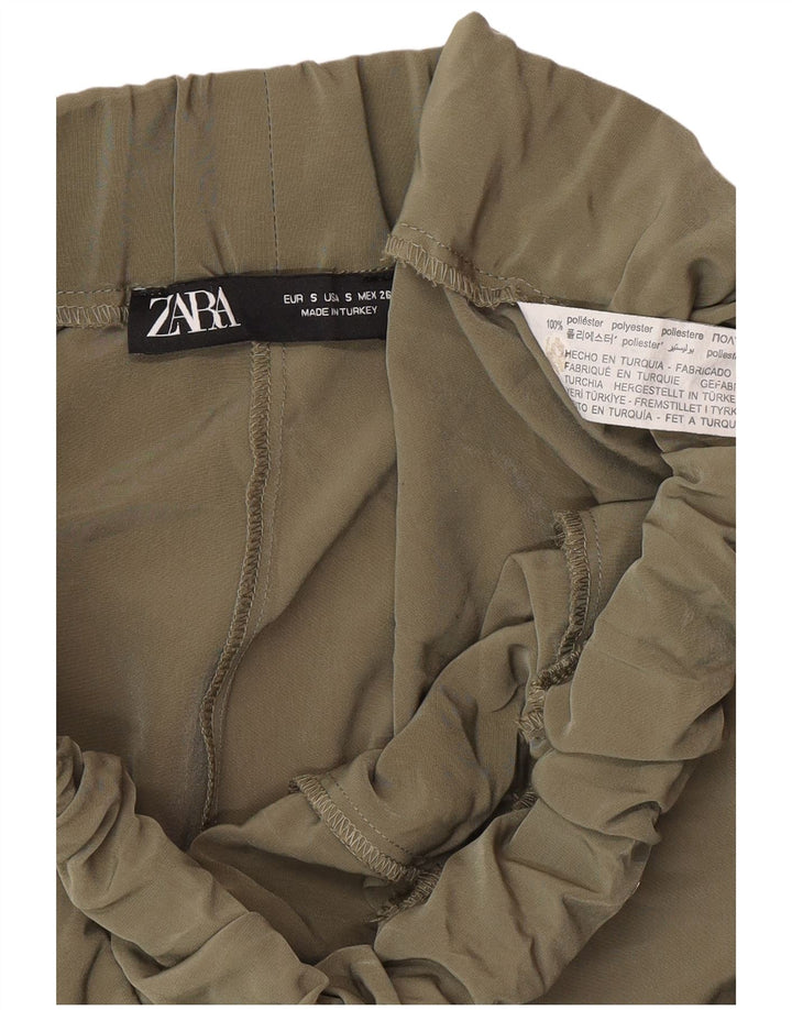 Zara Womens Joggers Cargo Trousers Small W28 L27 Khaki Polyester
