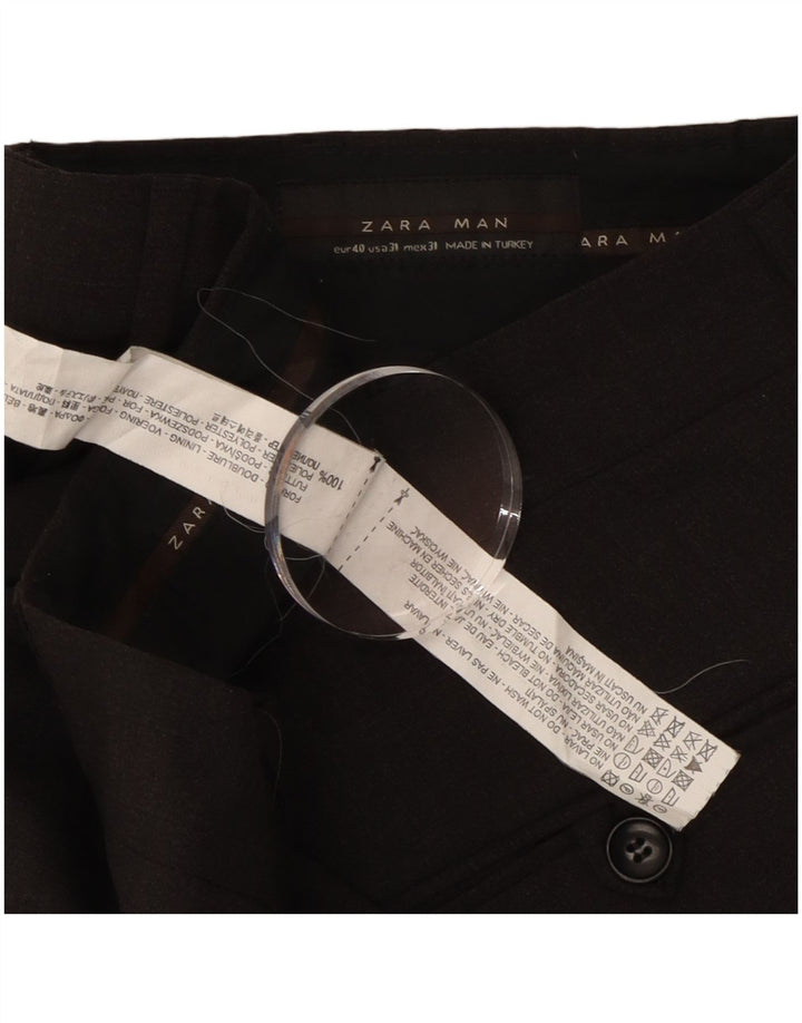 Męskie proste spodnie garniturowe Zara EU 40 Medium W31 L30 Szary poliester