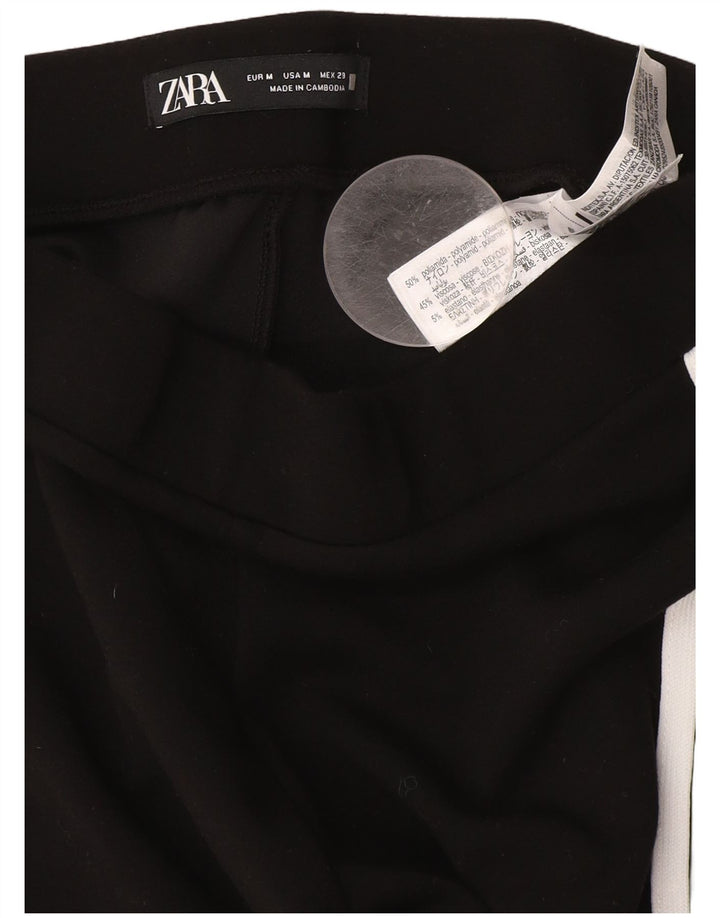 Zara Womens Flare Tracksuit Trousers Medium Black Polyamide