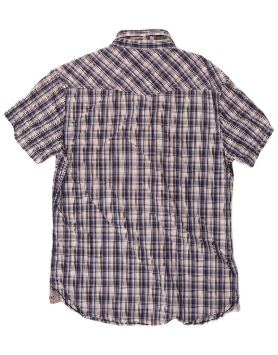 Napapijri Hombre Camisa De Manga Corta Medium Navy Blue Check