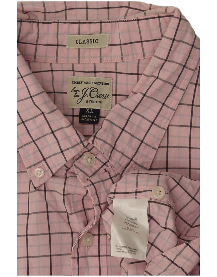 J. Crew Mens Classic Fit Shirt XL Pink Check Cotton