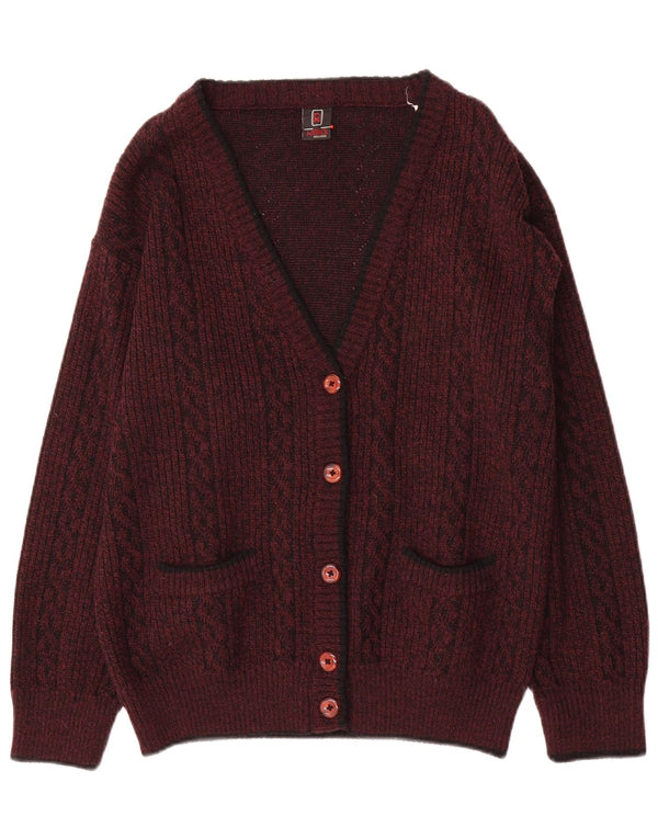 Rinaldi Dame Cardigan Sweater UK 14 Large Maroon Wool