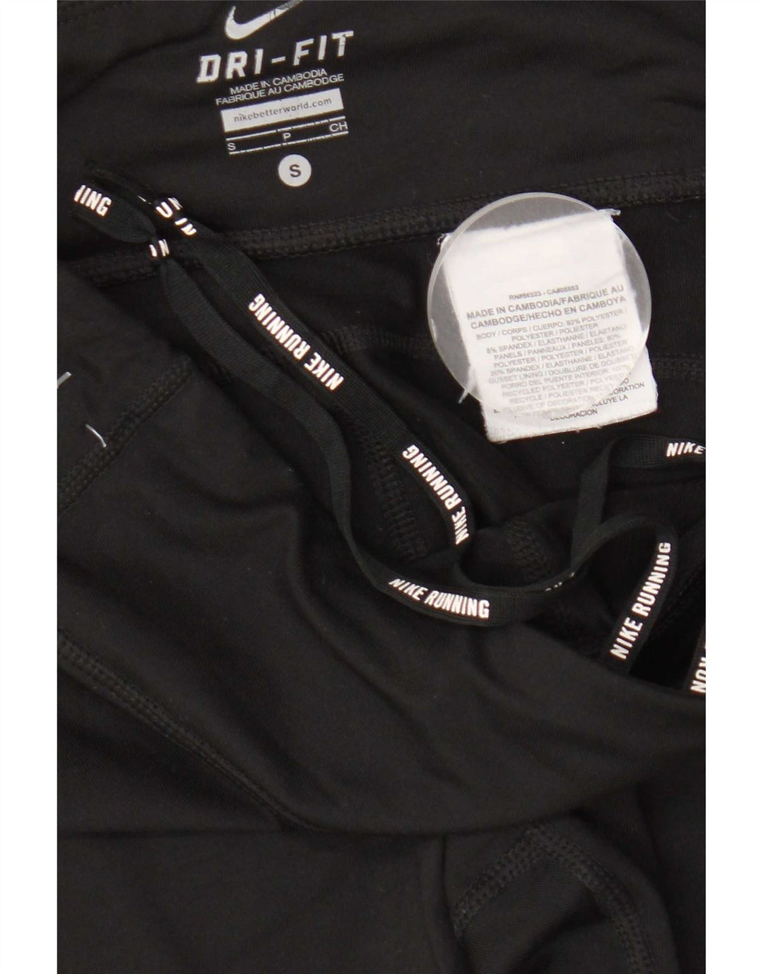 Nike Womens Dri Fit Leggings UK 10 Small Black Polyester