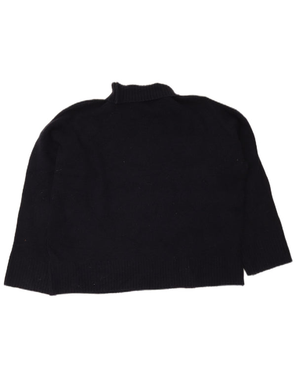 Marks & Spencer Womens Roll Neck Jumper Sweater UK 14 Medium Navy Blue