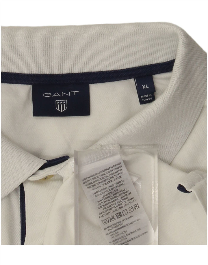 Gant Mens Polo Shirt XL White Cotton