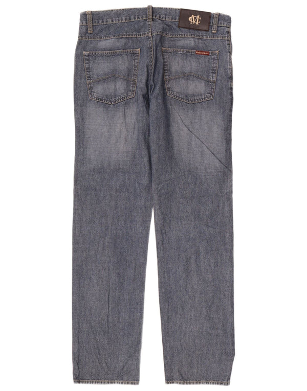 Marlboro Classics Mens Straight Jeans W33 L32 Azul Algodão
