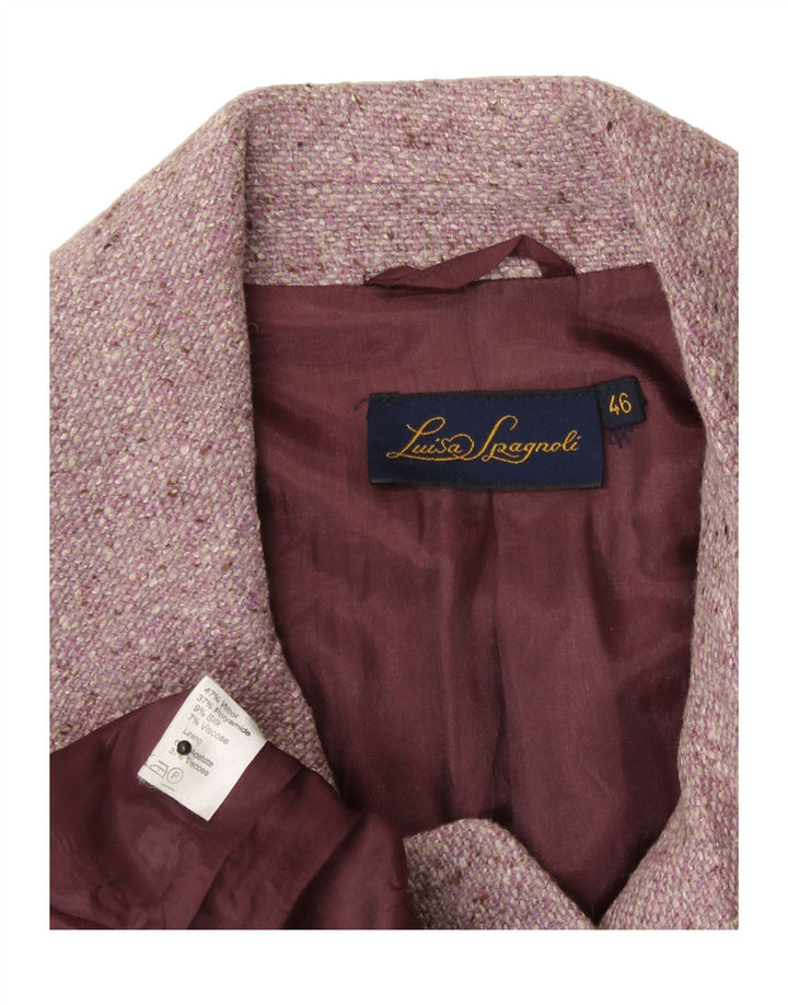 LUISA SPAGNOLI Womens 5 Button Blazer Jacket IT 46 Large Pink Flecked Wool Vintage Luisa Spagnoli and Second-Hand Luisa Spagnoli from Messina Hembry 