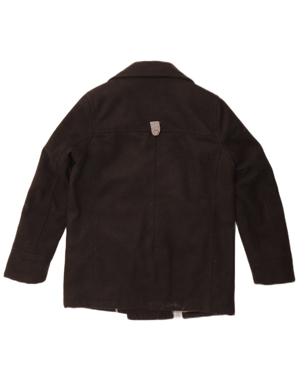 Cappotto da marinaio da donna Dkny UK 10 piccolo poliestere color block nero