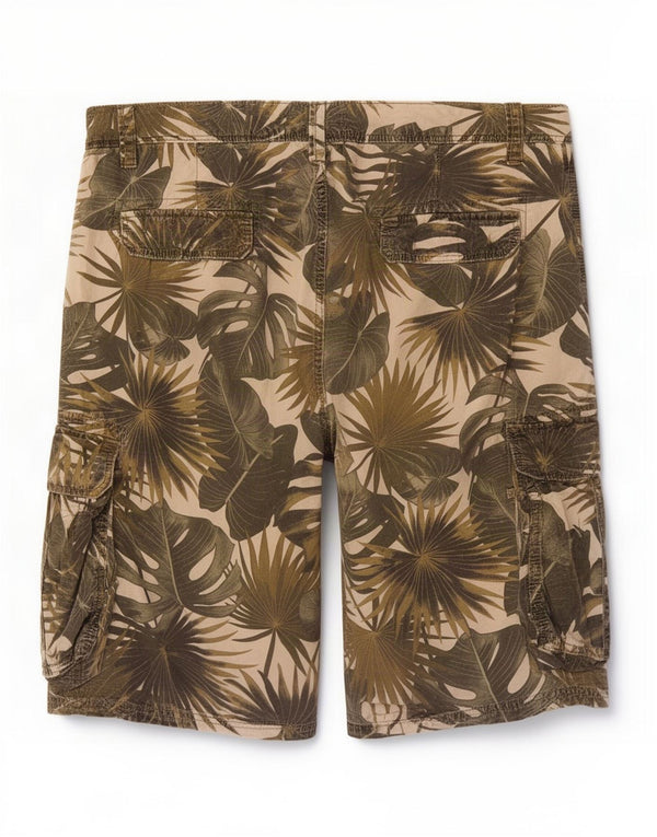 Zara Mens Cargo Shorts EU 44 Grande W34 Verde Floral Algodão