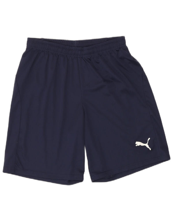 Pantaloncini sportivi da uomo Puma medi blu navy in poliestere