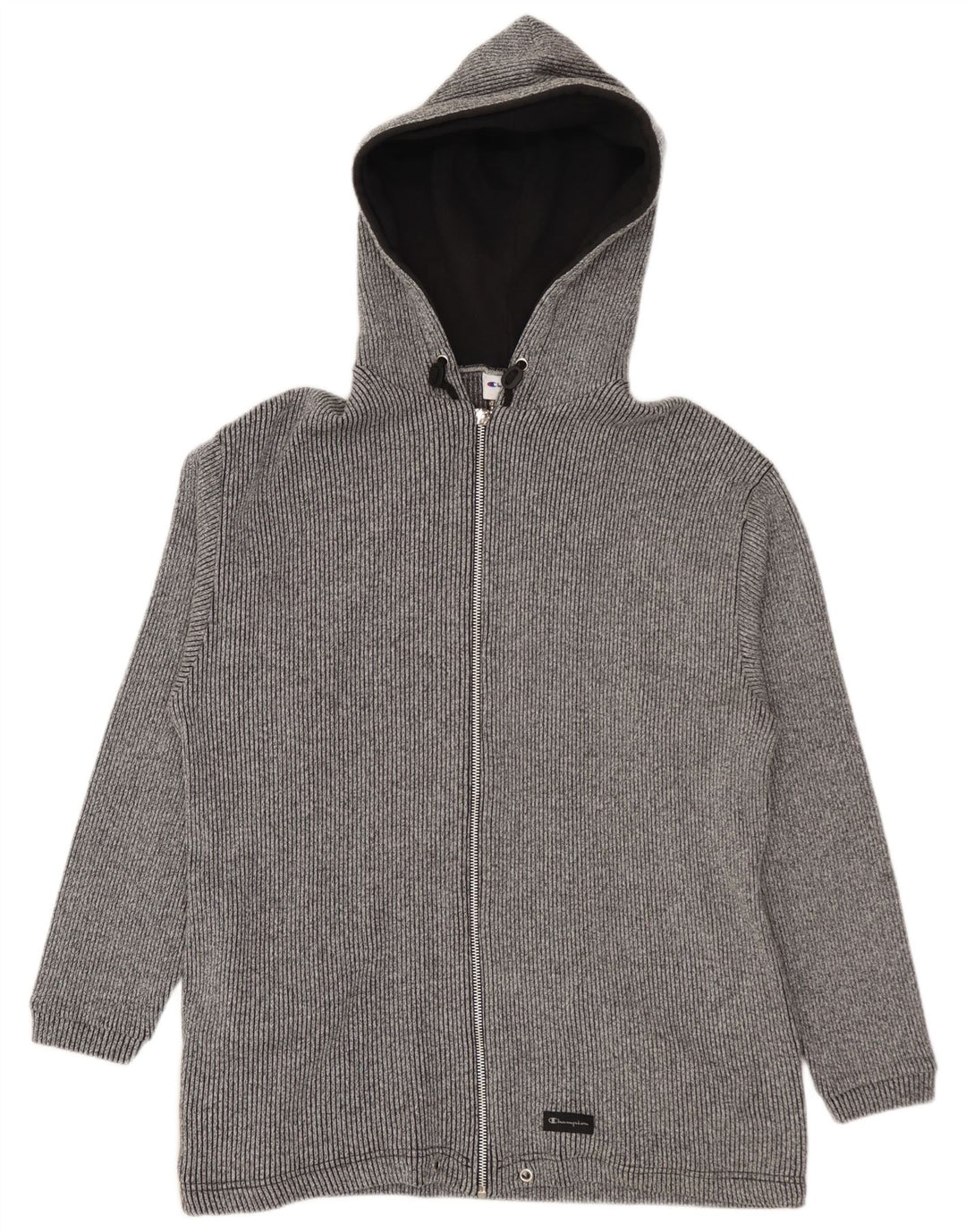 Champion Mens Zip Hoodie Sweater Medium Grey Cotton