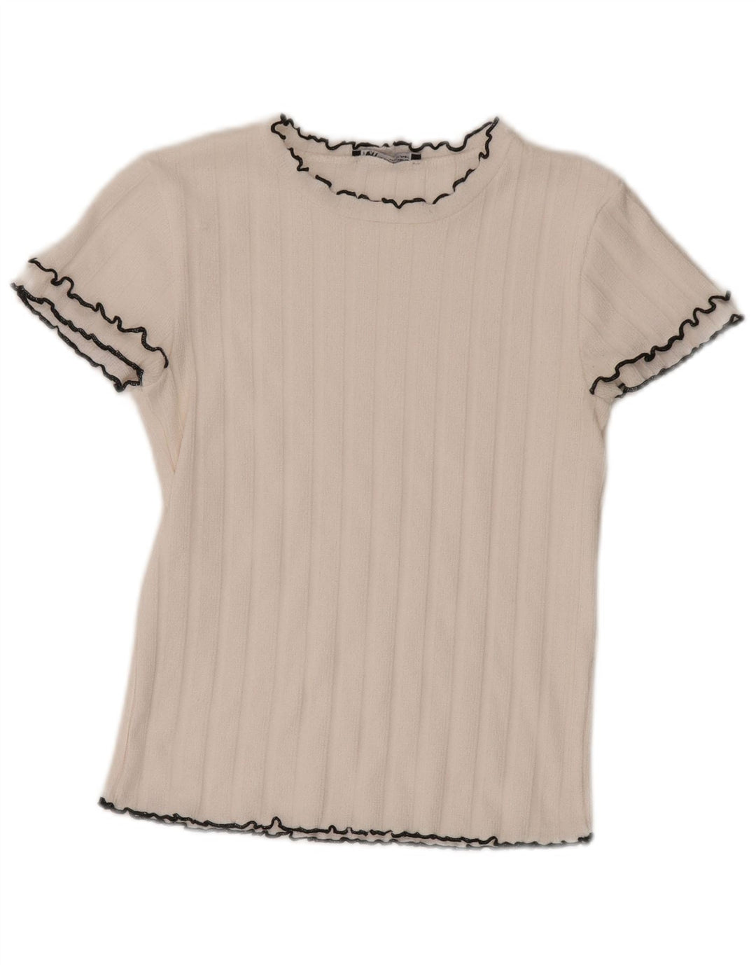 Zara T-Shirt Top UK 12 Medium Hvid