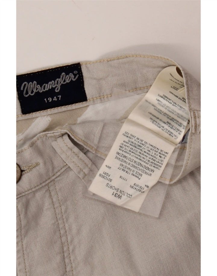 WRANGLER Mens Colton Chino Shorts W34 Large Grey Linen