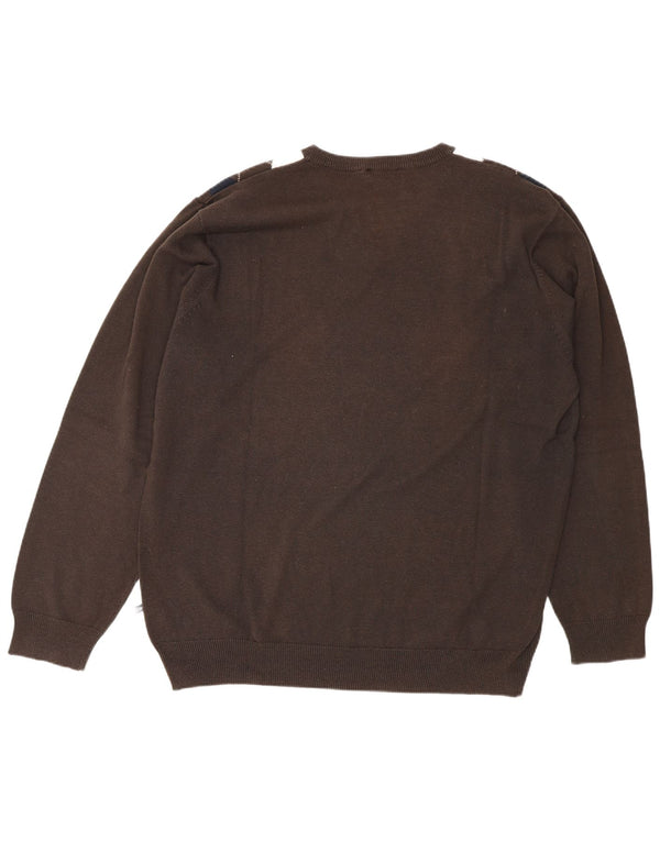 Męski sweter Paul Smith z dekoltem w kształcie litery V, XL, brązowy Argyle/Diament