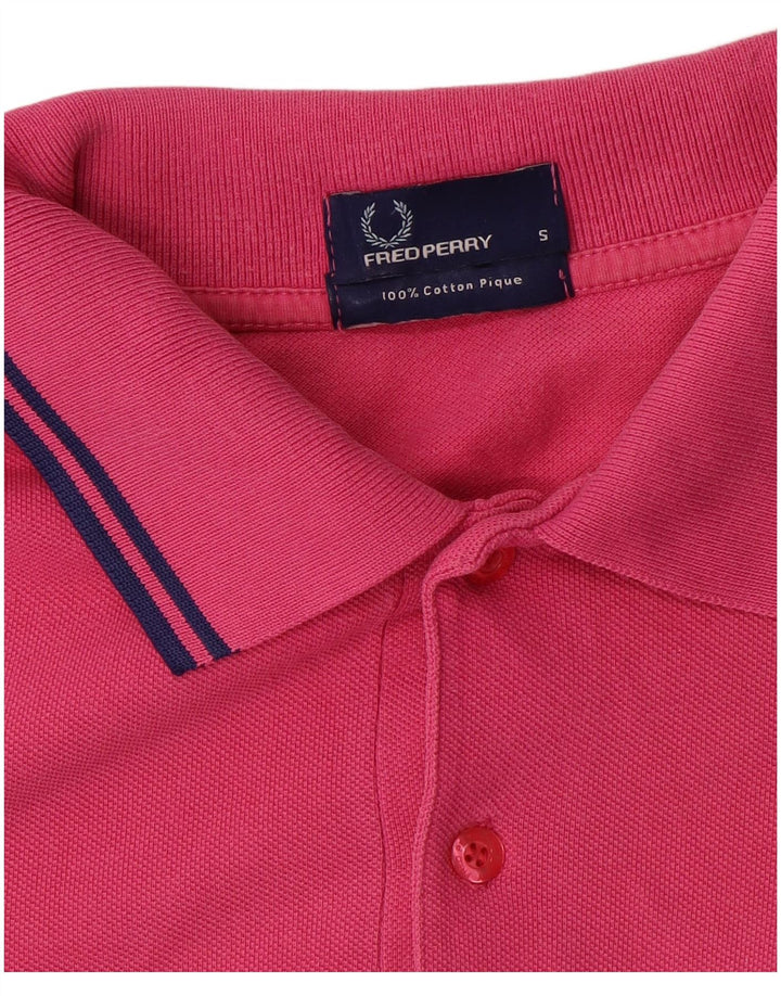 FRED PERRY Mens Polo Shirt Small Pink Cotton