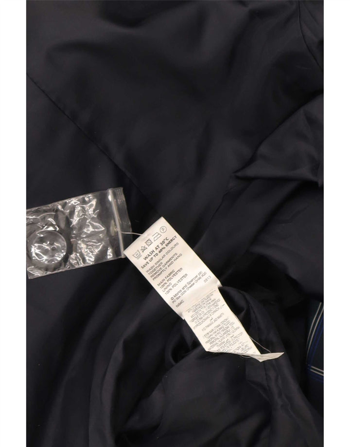 Marks & Spencer Damen Trenchcoat UK 10 Small Marineblau kariertes Polyester