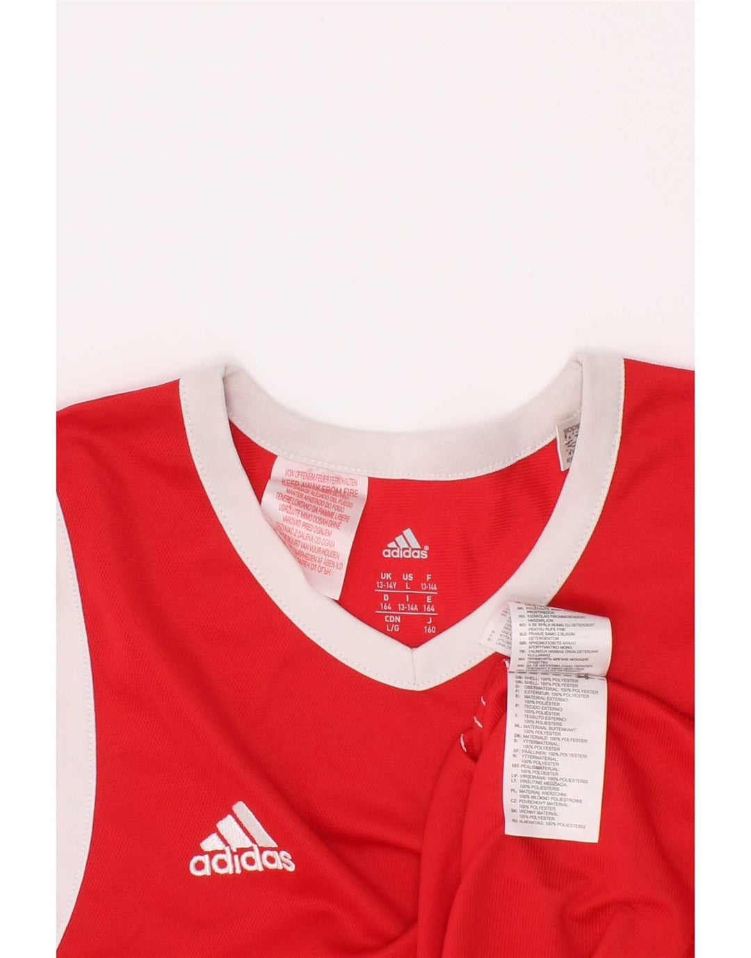 Adidas Camiseta sin mangas para niño 13-14 años Rojo Colorblock Poliéster