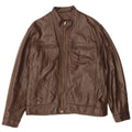 Giacca in pelle bomber da uomo Emanuele Curci UK 40 grande marrone
