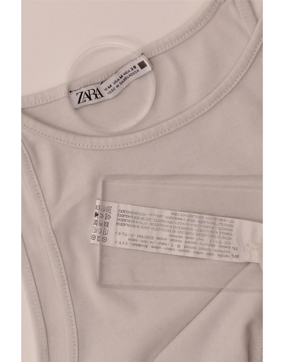 ZARA Girls Vest Top 7-8 Years Medium Off White Cotton Vintage Zara and Second-Hand Zara from Messina Hembry 