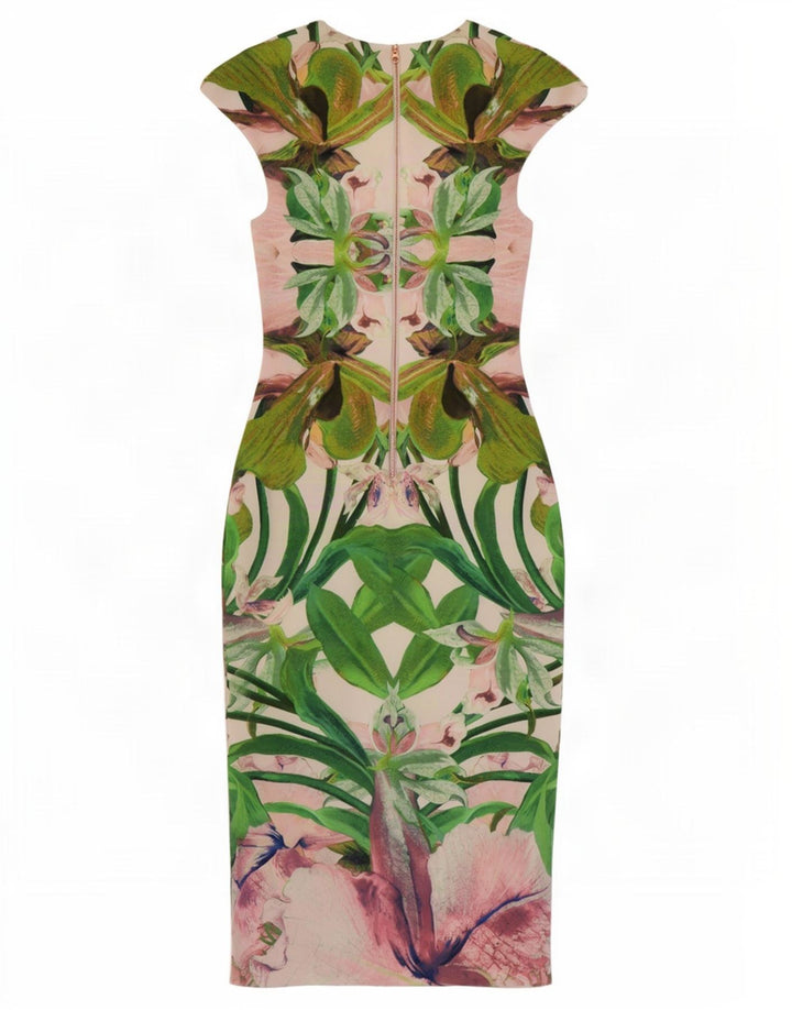 Ted Baker Womens Bodycon Dress Size 1 XS Multicoloured Floral Polyester
