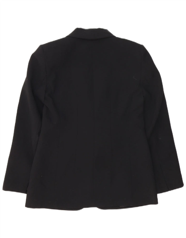 Zara Dame 1 Knap Blazer Jacket UK 12 Medium Sort Polyester