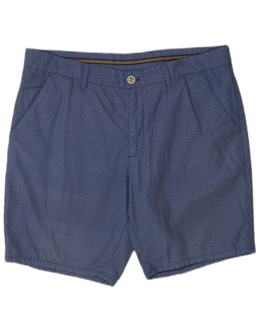 Massimo Dutti Mens Chino Shorts EU 44 Large W34 Navy Blue Spotted