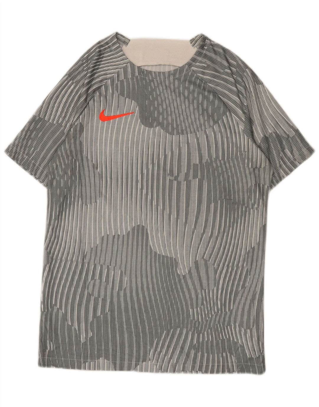 Nike T-shirt top mellem grå stribet polyester til mænd