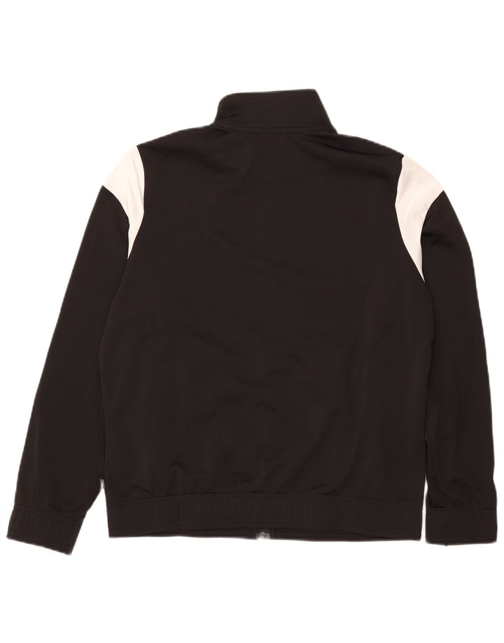 PUMA Damen-Trainingsanzug-Top-Jacke UK 14 Mittelschwarzes Colourblock-Polyester