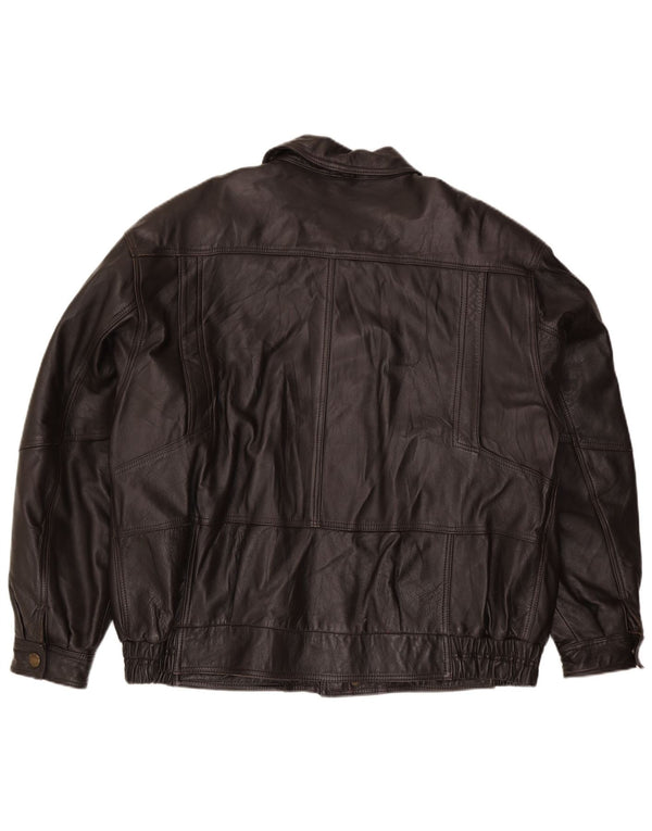 Vintage Herren Lederjacke IT 56 3XL Braun