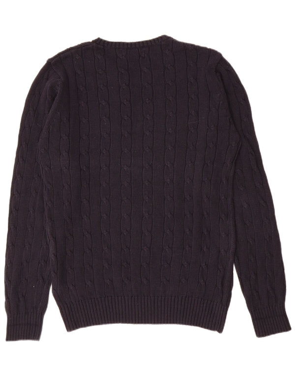 Marks & Spencer Mens Blue Harbour Crew Neck Jumper Sweater Small Navy Blue