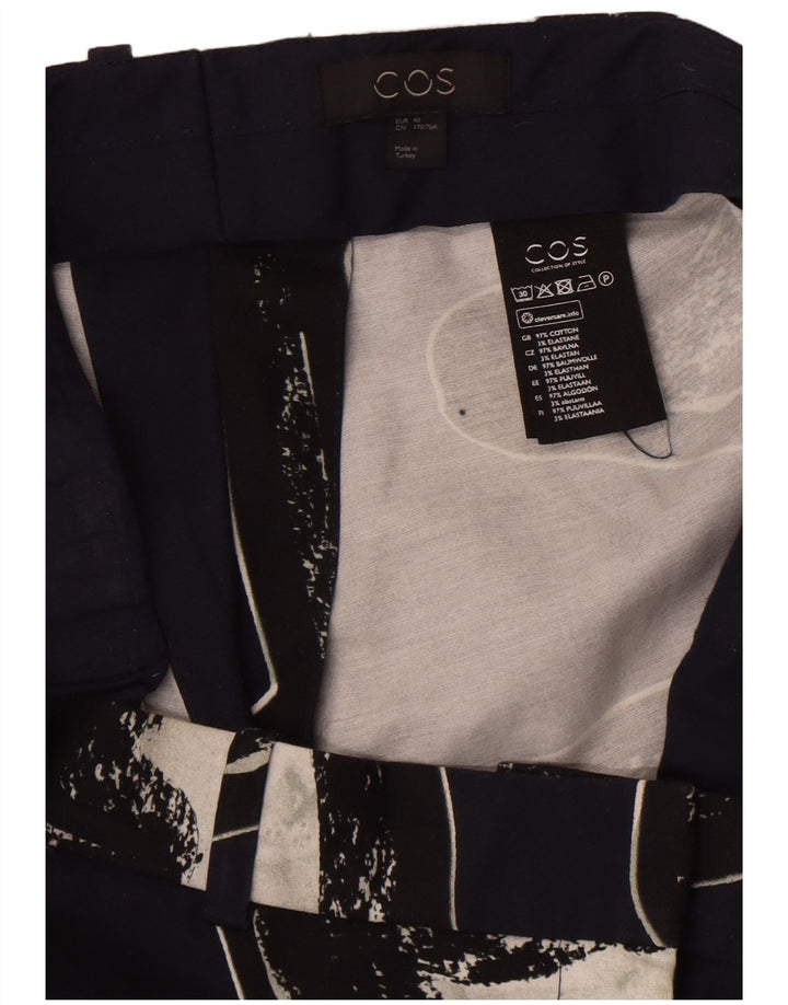 Pantalones chinos con estampado abstracto para mujer Cos EU 40 Medium W34 L28 Azul marino