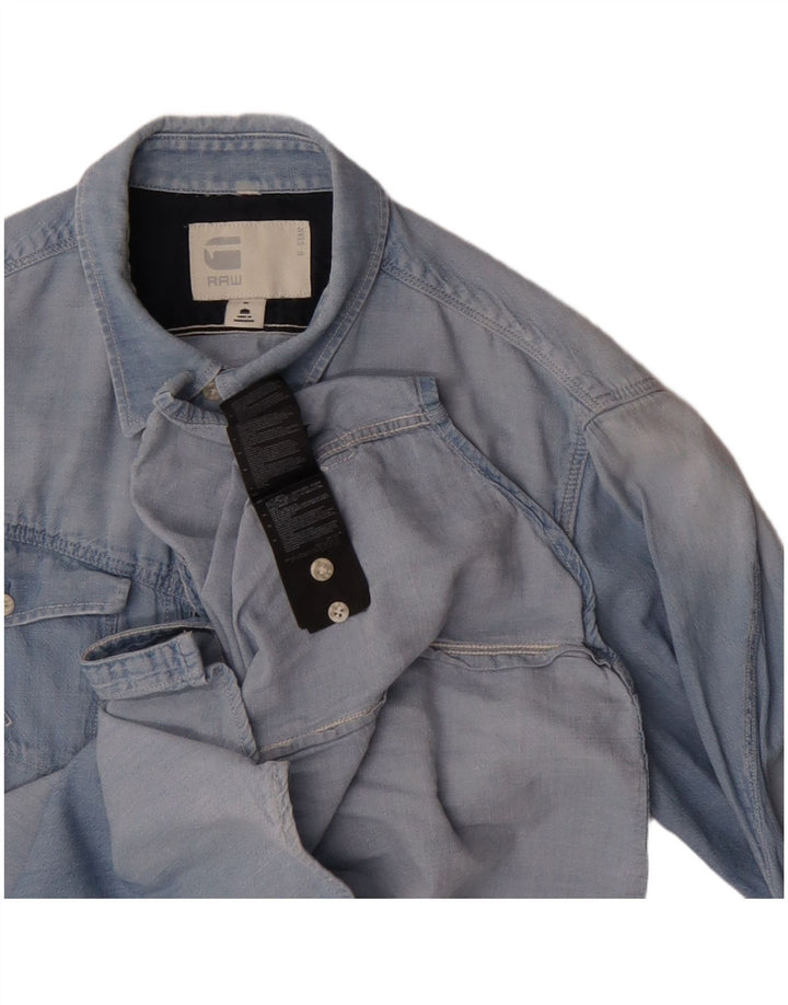 G-STAR Mens Denim Shirt Medium Blue Cotton