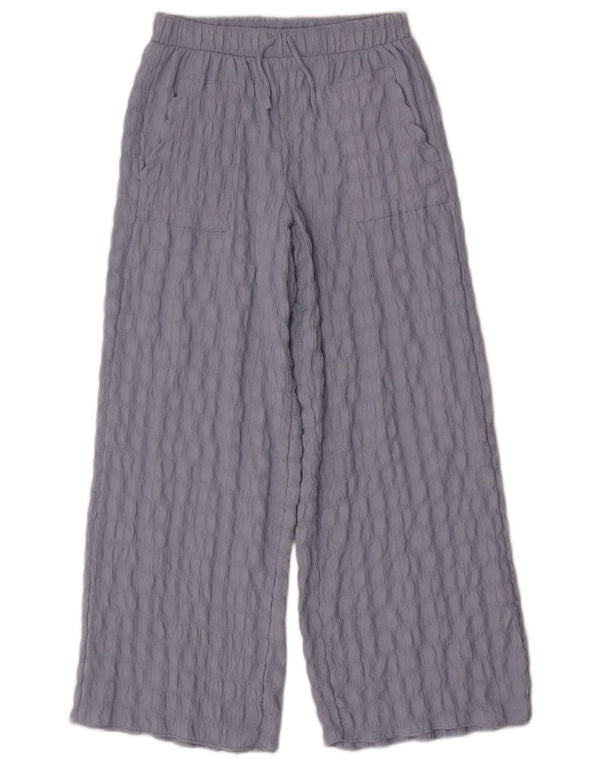 Zara Girls High Waist Wide Leg Trousers 11-12 Years W28 L26 Blue